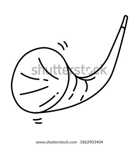 Trumpet Icon. Doodle Hand Drawn or Outline Icon Style