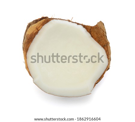 A sliced of Coconut Isolated on white background