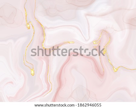 Pink marble with gold sparkling background.