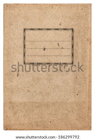 old paper book cover isolated on white background. vintage booklet journal