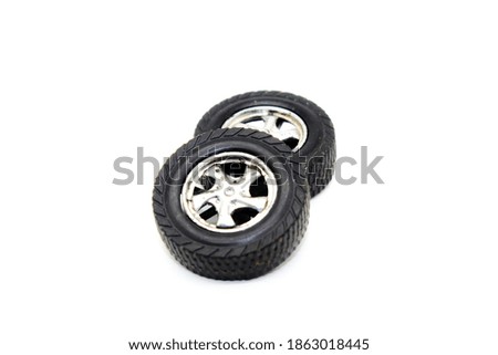 A picture of car tires with selective focus