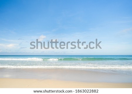 Beautiful beach against blue sky in Phuket Thailand.
