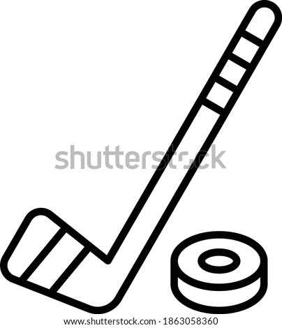 Playing Ice Hockey Concept, Roller or Pusher with Ball Vector Color Icon Design, Winter Fall activities Symbol on white background, Cold Weather Sign, Wild Season Elements,
