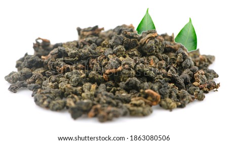 Oolong tea isolated on white background