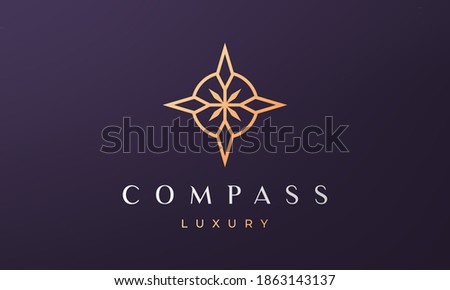 compass logo concept in a modern and luxury style with clean and minimalist shape
