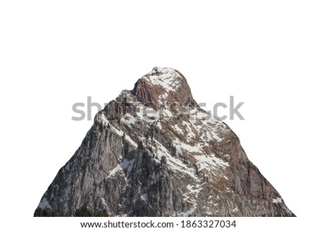 Summit of a mountain isolated on white background Royalty-Free Stock Photo #1863327034