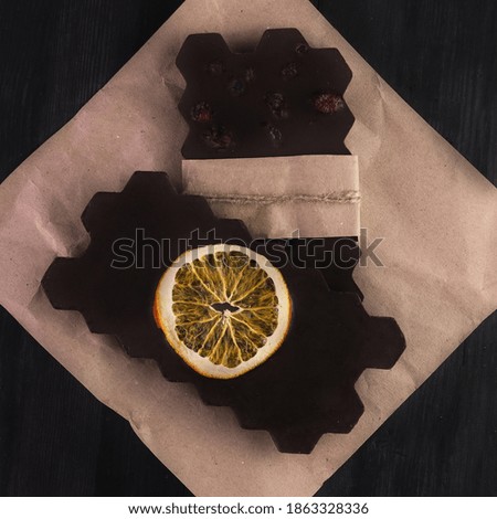 Dark craft chocolate with orange
