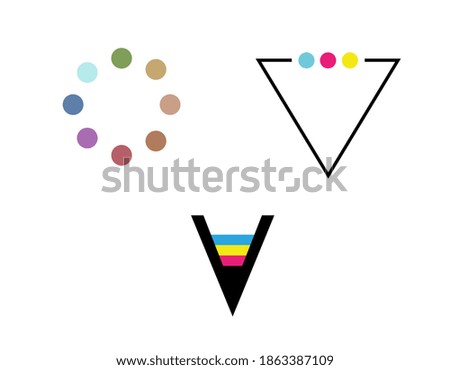 set of three colorful logos isolated on white background