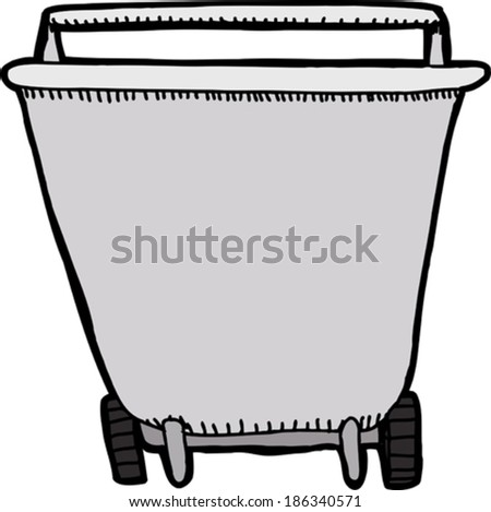 Front view of wheel barrel on isolated background