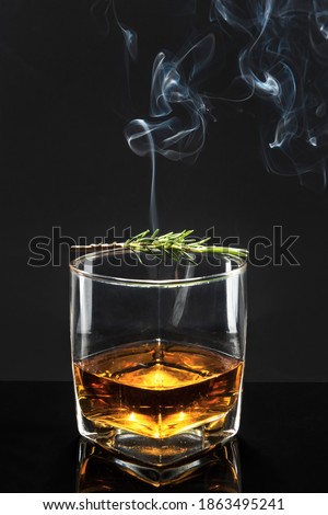 Smoked rosemary old fashioned whisky