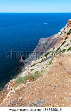 Cape Fiolent. Beautiful views of the Black Sea coast at Cape Fiolent in summer in clear weather.