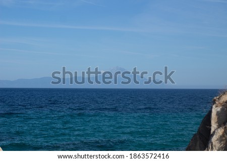 Rock formation and tropic ocean in Vourvourou, Chalikiding in northern Greece