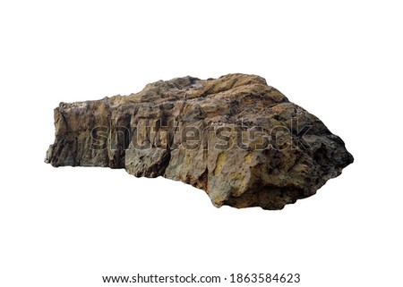 Strange sandstone rocks for decoration.  reef stone isolated on white background.  Royalty-Free Stock Photo #1863584623