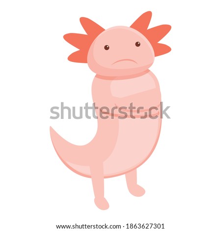 Sad axolotl icon. Cartoon of sad axolotl vector icon for web design isolated on white background