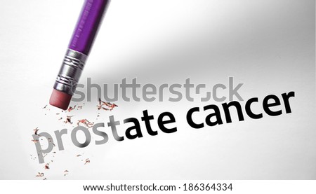 Eraser deleting the concept Prostate Cancer Royalty-Free Stock Photo #186364334