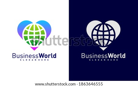 World Love logo vector template, Creative world logo design concepts