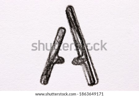 black and white sketch letters drawing
