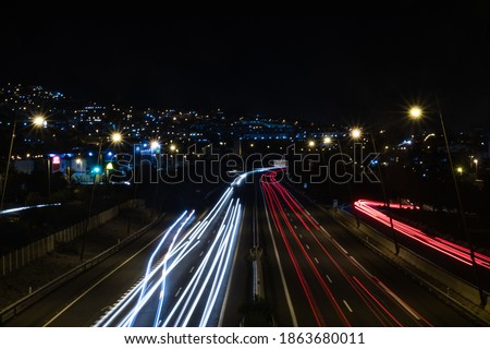 Long exposure of a motorway from a bridge view at Costa Adeje
