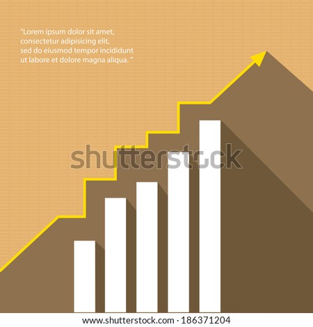 Business graph and chart on stylish old carton paper background. vector illustration