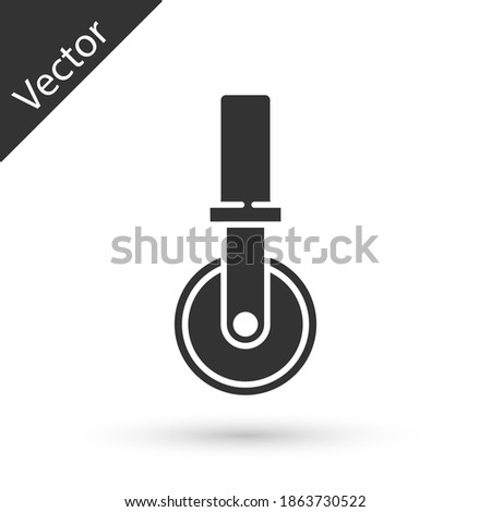Grey Pizza knife icon isolated on white background. Pizza cutter sign. Steel kitchenware equipment. Vector.