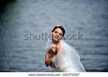 Portrait of young beautiful bride.