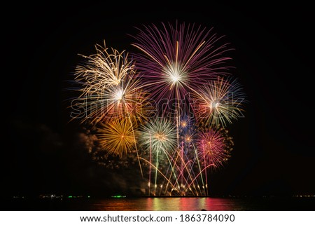 Multi colored fireworks at night