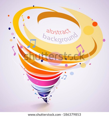Colorful abstract background with tornado rainbow. Vector illustration
