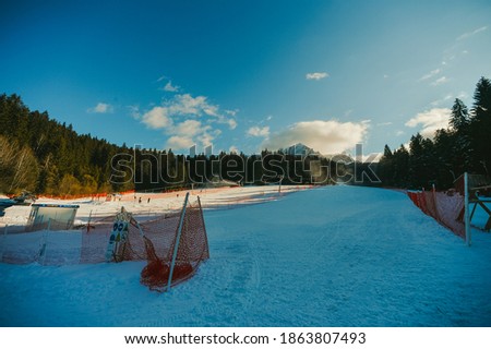 landscape with deserted ski slope