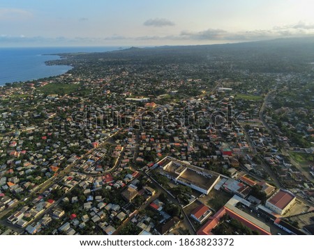 Aerial view from the São Tomé City. Sao Tome,Africa Royalty-Free Stock Photo #1863823372