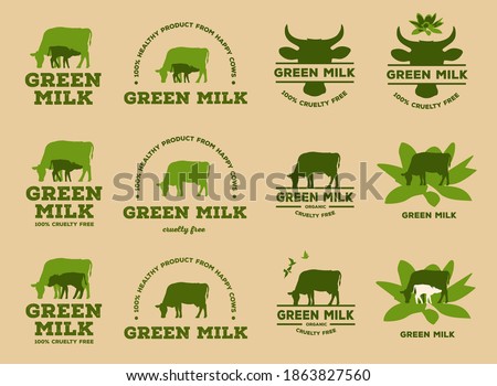 Green logo for eco friendly, cruelty free farming and cow caring milk products