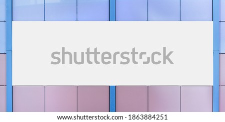 white mockup place for advertising information on wall of modern office building or urban mall front view