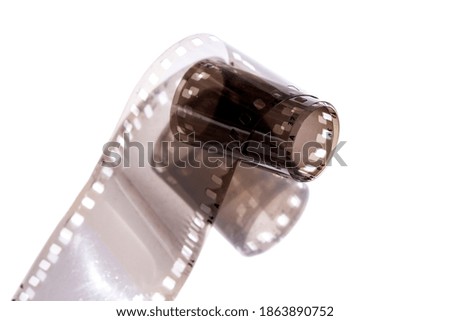 Film strip roll on white background