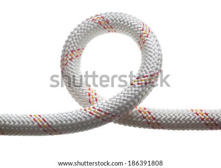 Macro of bend cable isolated on white background  Royalty-Free Stock Photo #186391808
