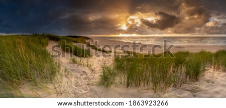 Beautiful see landscape panorama, dune close to Baltic See, Slowinski National Park, Poland