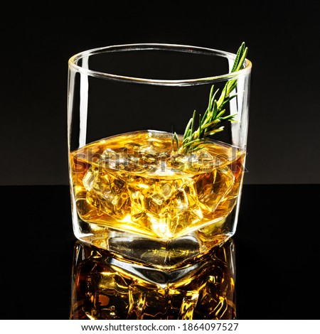 Rosemary old fashioned whisky glass