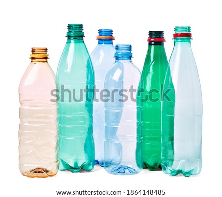 close up of empty plastic bottles Royalty-Free Stock Photo #1864148485