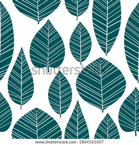 Seamless pattern leaves silhouettes vector illustration