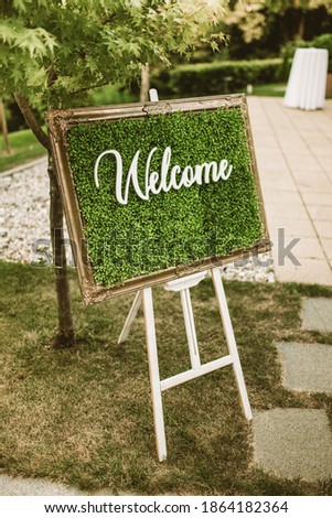 Welcome Sign on a Wedding day