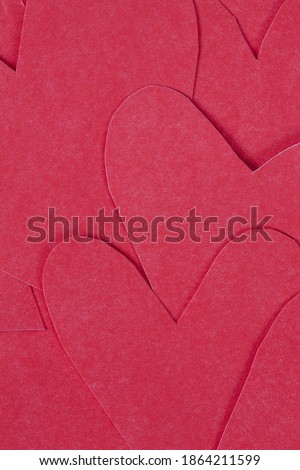 handmade paper hearts isolated on white background