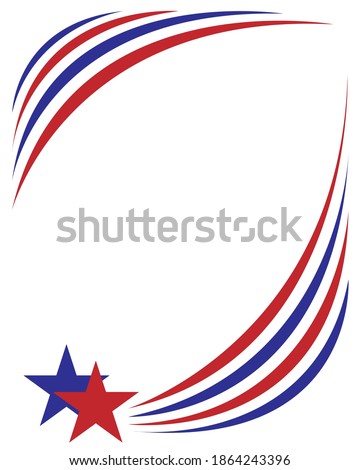 American abstract flag wave corner banner background with an empty space for text.