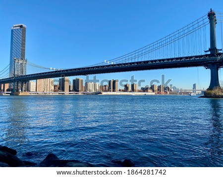 Scenic view of around manhattan and brooklyn bridge in nyc, america