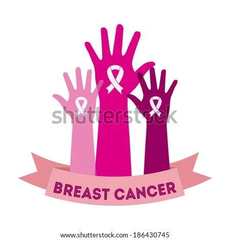 Breast cancer design over white background, vector illustration