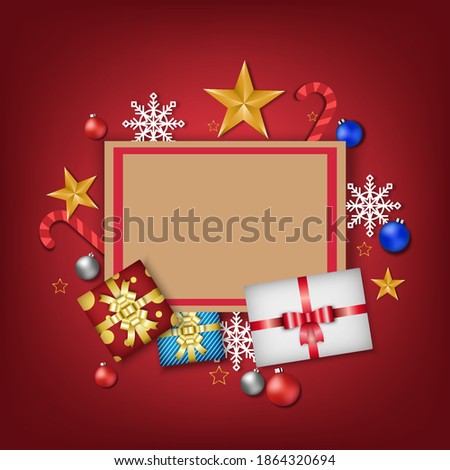 Merry christmas and happy new year, holiday decoration card design. EPS10 vector. 