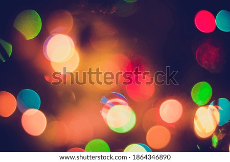abstract christmas background of blurred garland lights