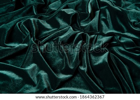 Tidewater green color velvet  fabric background. Close up of green textured background. Royalty-Free Stock Photo #1864362367