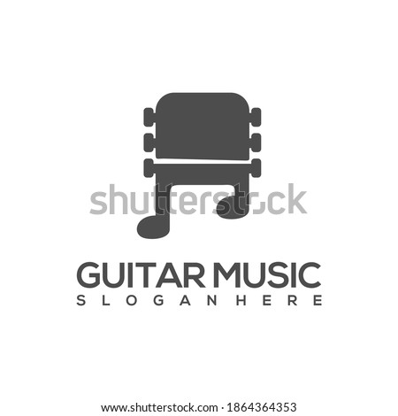 Guitar Music Logo Sillhouette Numbat Abstract Design Vector