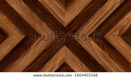 Wood background with chevron pattern. Wooden boards with warm brown and worn texture. 