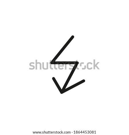 Arrow Dawn Symbol Vector Line Icon 