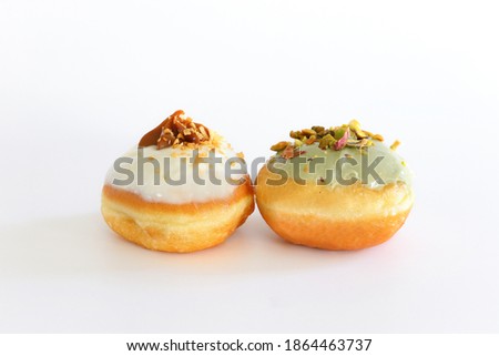 image of donuts. isolated on white. jewish holiday Hanukkah symbol
