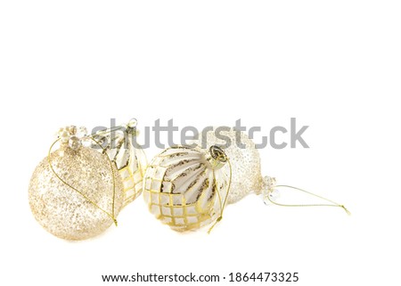 Flatley Christmas. Festive Christmas background. Christmas card background. Christmas golden balls on the snow.  Banner. copyspace